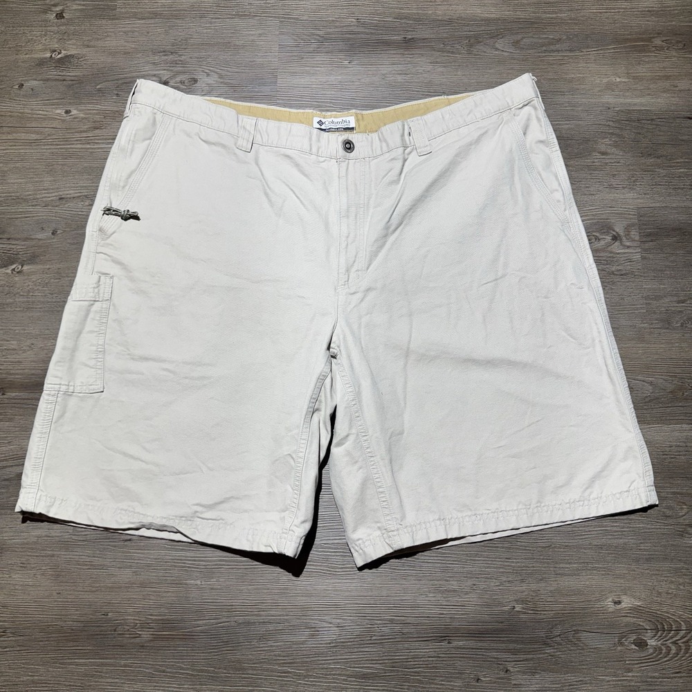 Columbia Mens Cargo Shorts Size 46 Beige Khaki Cotton Outdoor Hiking Utility
